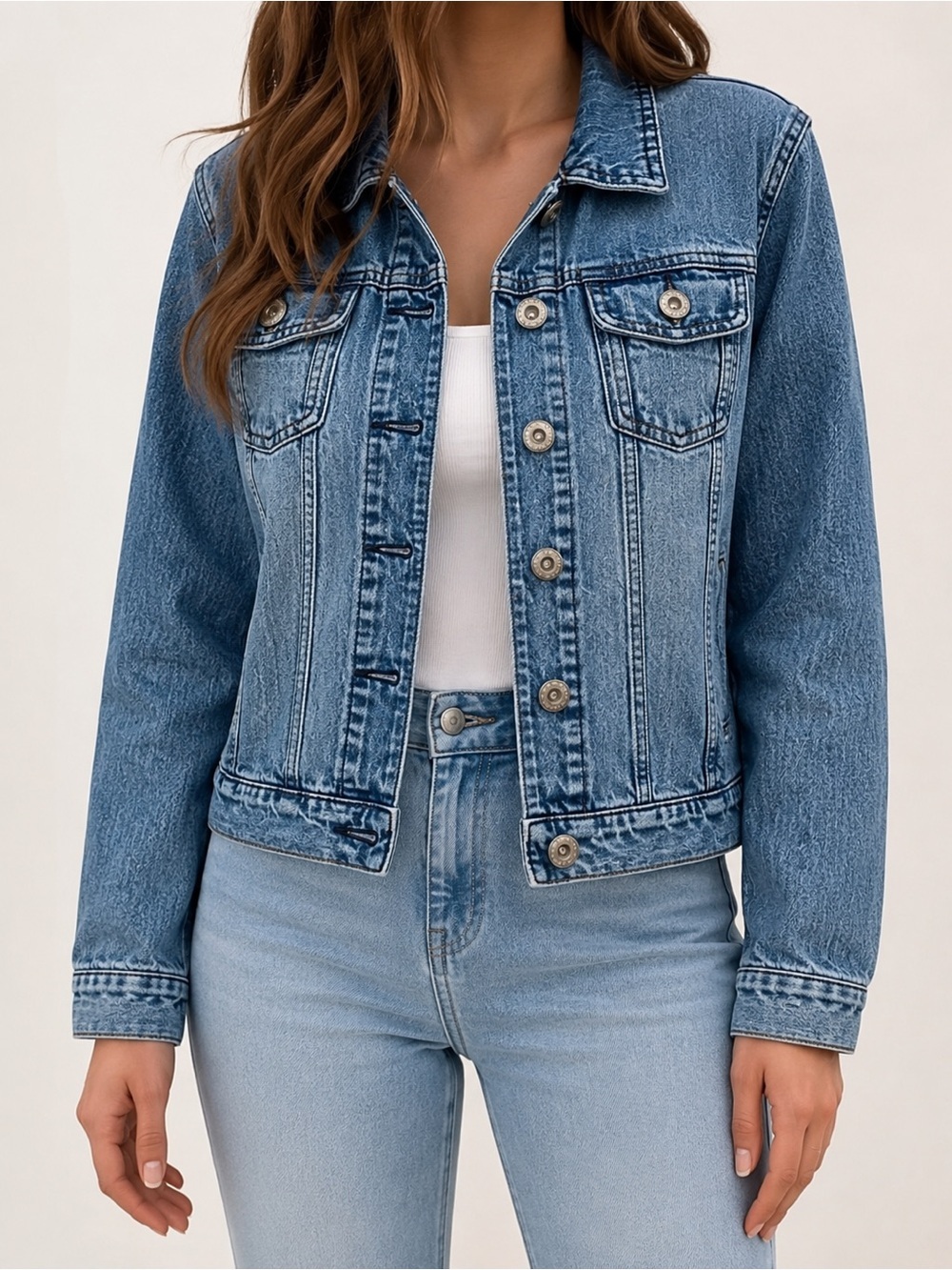 Highway Jeans Cropped Light Wash Denim Jacket Size Small 100% Cotton